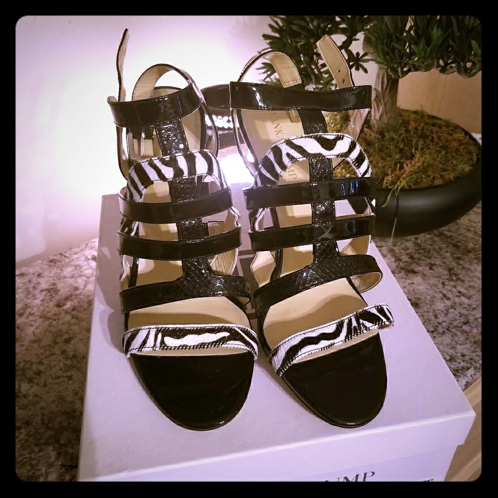 Ivanka Trump Black & Zebra Heels